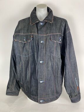 Platinum FUBU Fat Albert Denim Jean Jacket  Men's Size XXL STAINED